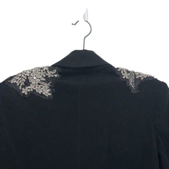 Cinq A Sept Crystal Ivy Kylie Embellished Blazer Jacket In Black - Picture 10 of 13